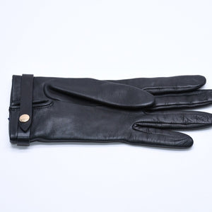極美品 LOUIS VUITTON ルイヴィトン グローブ Black ブラック ラムレザー レザー ゴールド金具 M7211E 中古 4a004692
