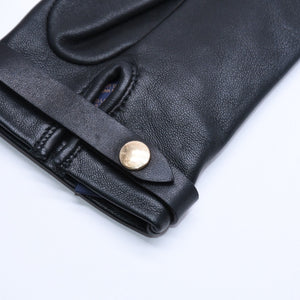 極美品 LOUIS VUITTON ルイヴィトン グローブ Black ブラック ラムレザー レザー ゴールド金具 M7211E 中古 4a004692
