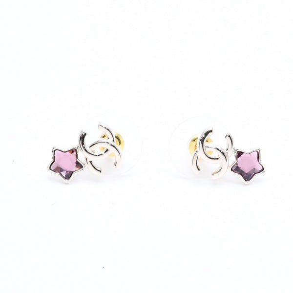 CHANEL Chanel earrings here mark star color stone light gold B25 stamp weight approx. 2.83g mint condition used 4a004576