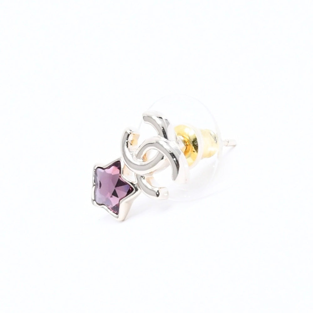 CHANEL Chanel earrings here mark star color stone light gold B25 stamp weight approx. 2.83g mint condition used 4a004576