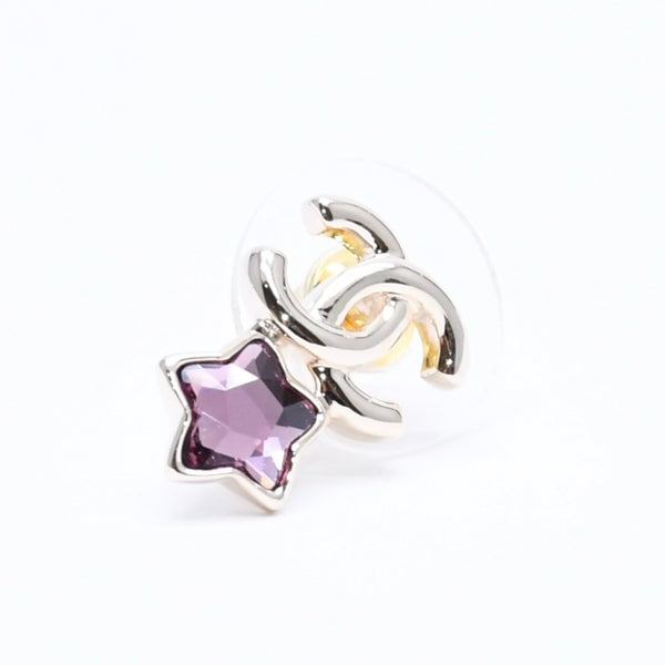 CHANEL Chanel earrings here mark star color stone light gold B25 stamp weight approx. 2.83g mint condition used 4a004576