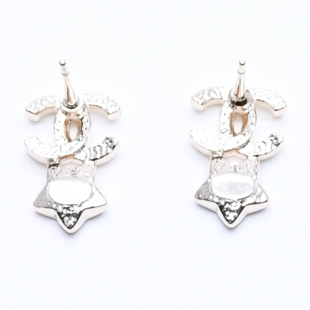 CHANEL Chanel earrings here mark star color stone light gold B25 stamp weight approx. 2.83g mint condition used 4a004576