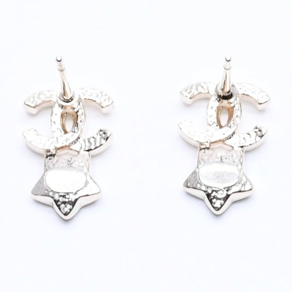 CHANEL Chanel earrings here mark star color stone light gold B25 stamp weight approx. 2.83g mint condition used 4a004576