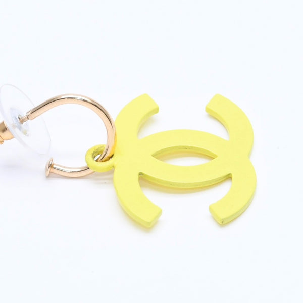 極美品 CHANEL シャネル ココマーク ピアス イヤリング イエロー 黄色 ゴールド金具 03S刻印 重量約5.94g 中古 4a004555