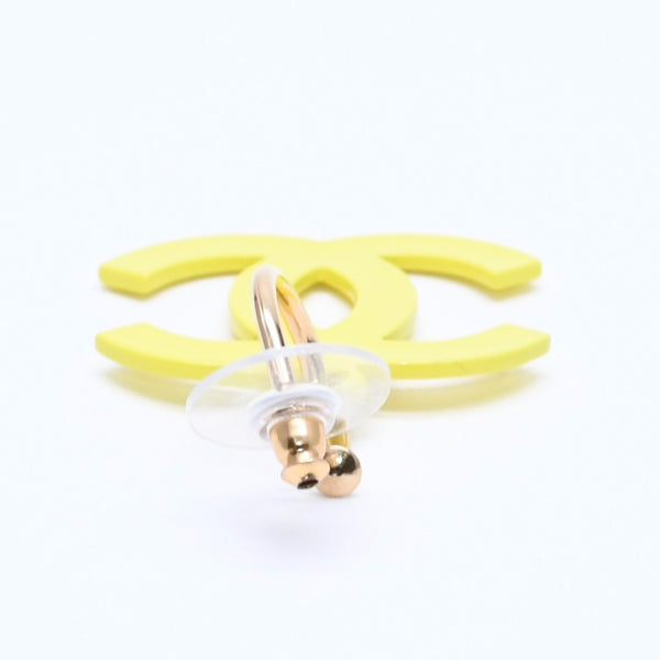 極美品 CHANEL シャネル ココマーク ピアス イヤリング イエロー 黄色 ゴールド金具 03S刻印 重量約5.94g 中古 4a004555