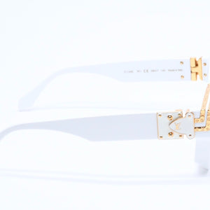 LOUIS VUITTON ルイヴィトン サングラス 1.1 ミリオネア アイウェア Z1166E 9F1 サイズ58□17 145 ホワイト 美品 中古 4a004827