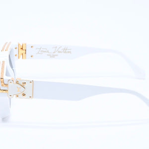 LOUIS VUITTON ルイヴィトン サングラス 1.1 ミリオネア アイウェア Z1166E 9F1 サイズ58□17 145 ホワイト 美品 中古 4a004827