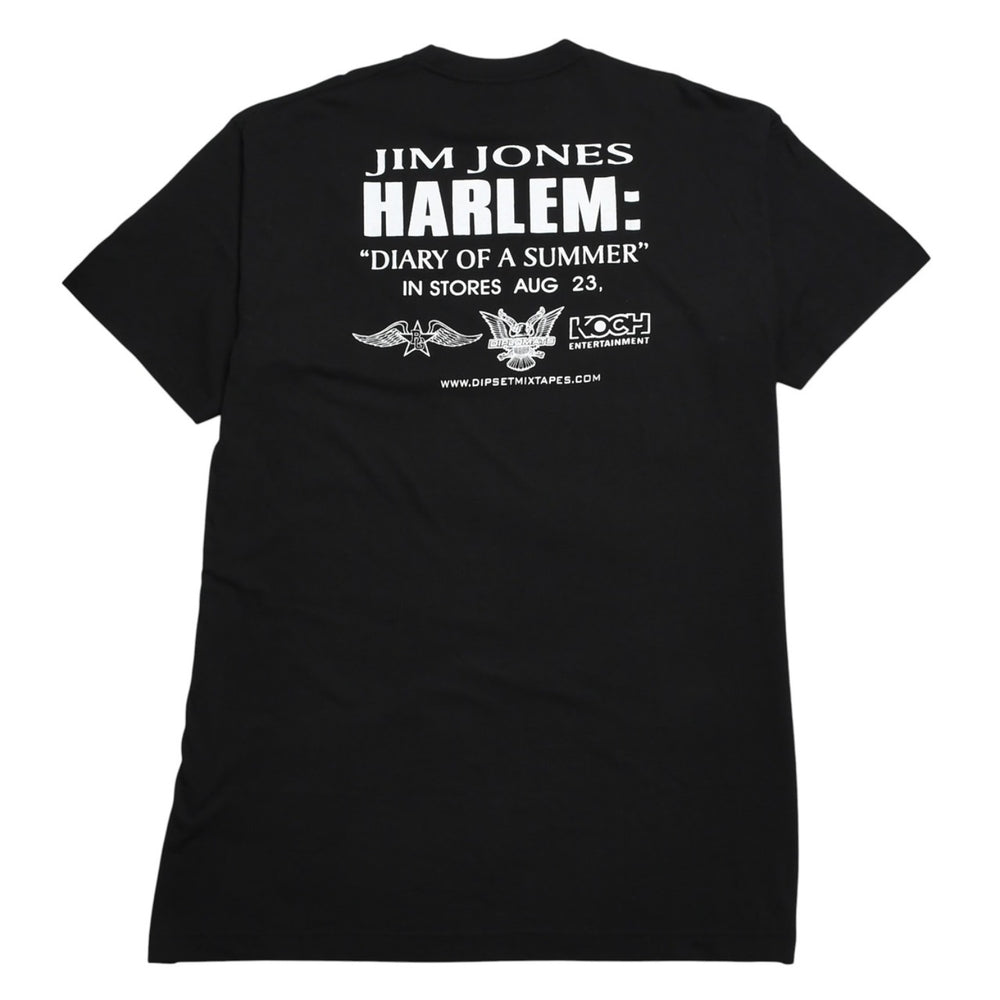 Very Good Condition JIM JONES Harlem Diary of a Summer Short Sleeve T-Shirt Size 4XL ByrdGang Promotion Black Used 4a004791