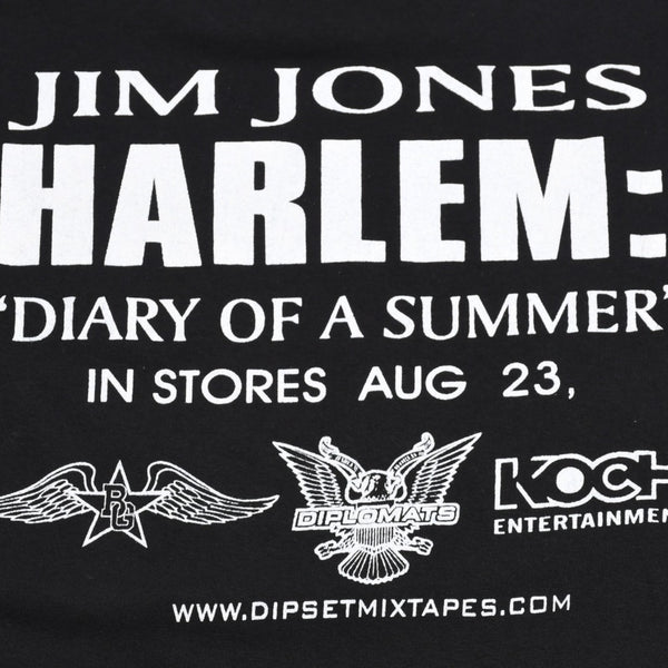 極美品 JIM JONES ジム ジョーンズ Harlem Diary of a Summer 半袖Tシャツ サイズ4XL ByrdGang プロモーション ブラック 中古 4a004791
