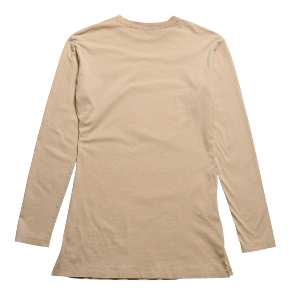 MIU MIU ミュウミュウ コットン ジャージーロングスリーブ Tシャツ MJE15 ロンT 長袖Tシャツ ライトベージュ XSサイズ 美品 中古 4a005009