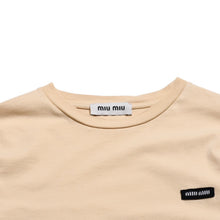 画像をギャラリービューアに読み込む, MIU MIU ミュウミュウ コットン ジャージーロングスリーブ Tシャツ MJE15 ロンT 長袖Tシャツ ライトベージュ XSサイズ 美品 中古 4a005009