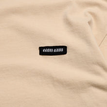 画像をギャラリービューアに読み込む, MIU MIU ミュウミュウ コットン ジャージーロングスリーブ Tシャツ MJE15 ロンT 長袖Tシャツ ライトベージュ XSサイズ 美品 中古 4a005009