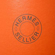 Load image into Gallery viewer, HERMES エルメス サドルボックス SADDLE BOX H800104E インテリア 小物入れ オレンジ シルバー 美品 中古 4a004803