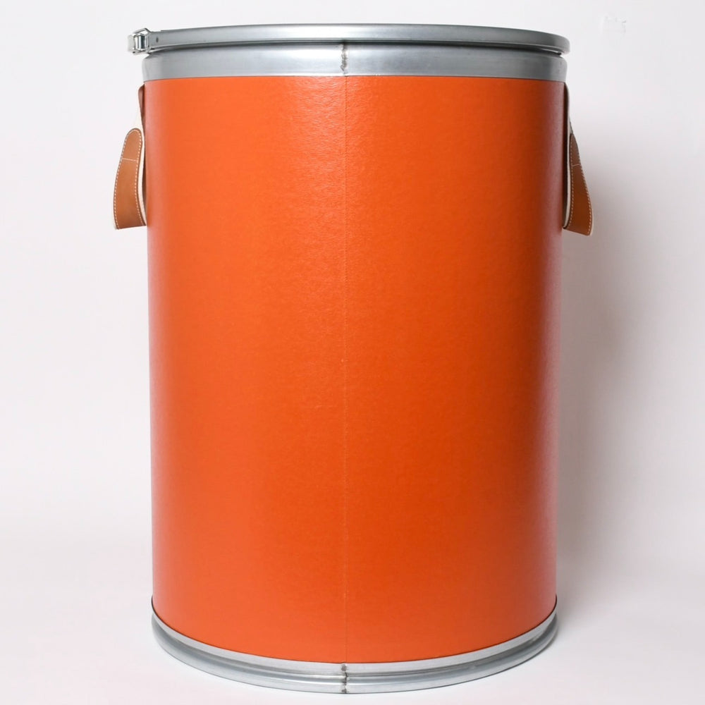 HERMES エルメス サドルボックス SADDLE BOX H800104E インテリア 小物入れ オレンジ シルバー 美品 中古 4a004803