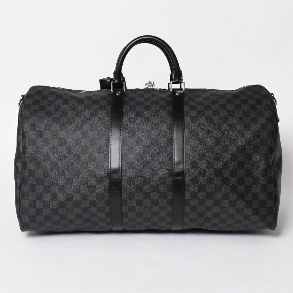 極美品 ルイヴィトン LOUIS VUITTON キーポル バンドリエール 55 ボストンバッグ ダミエ グラフィット ブラック N41413 中古 4a005353