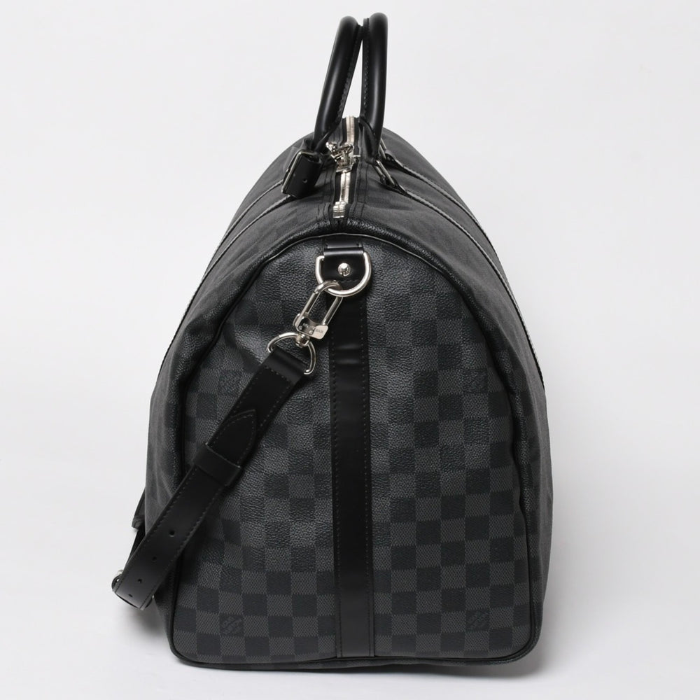 Very Good LOUIS VUITTON Keepall Bandouliere 55 Boston Bag Damier Graphite Black N41413 Used 4a005353