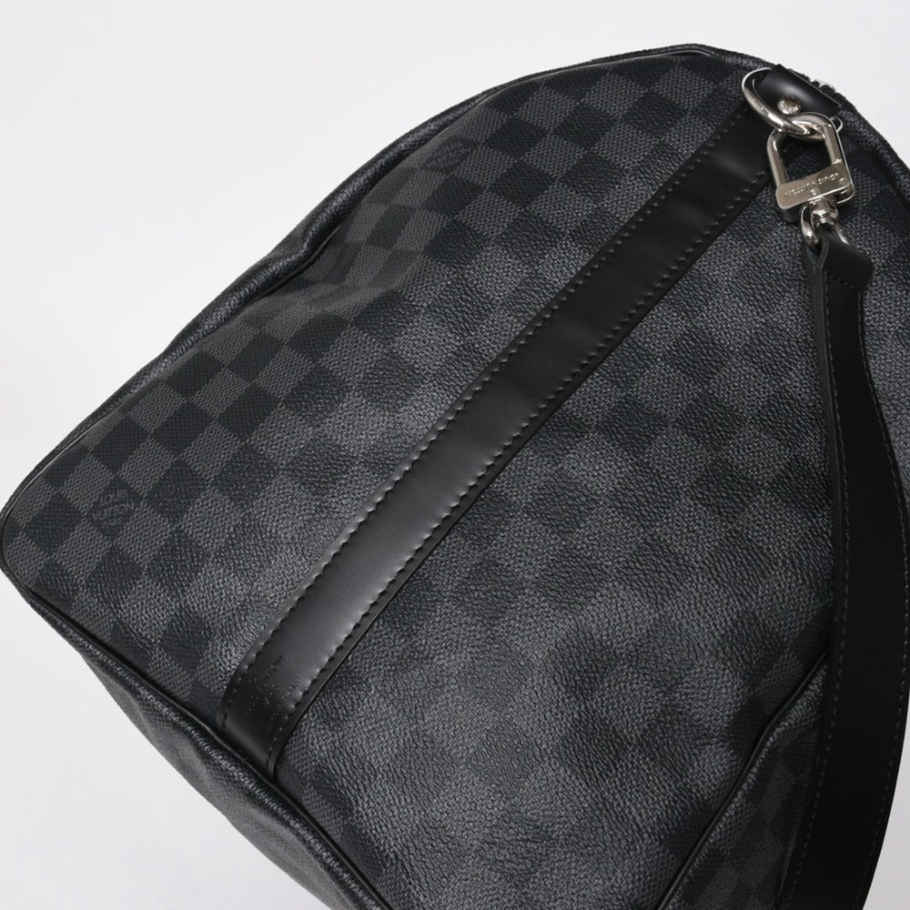 極美品 ルイヴィトン LOUIS VUITTON キーポル バンドリエール 55 ボストンバッグ ダミエ グラフィット ブラック N41413 中古 4a005353