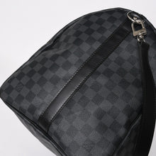 Load image into Gallery viewer, 極美品 ルイヴィトン LOUIS VUITTON キーポル バンドリエール 55 ボストンバッグ ダミエ グラフィット ブラック N41413 中古 4a005353