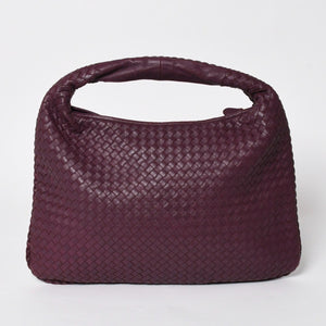 Very Good Condition BOTTEGA VENETA Bottega Veneta Intrecciato One Shoulder Bag Wine Red Purple Used 4a005417