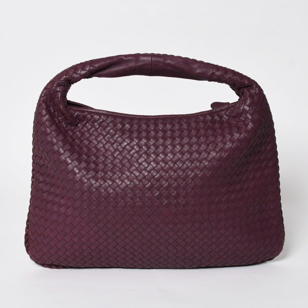 Very Good Condition BOTTEGA VENETA Bottega Veneta Intrecciato One Shoulder Bag Wine Red Purple Used 4a005417