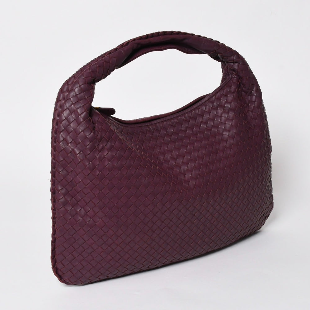 Very Good Condition BOTTEGA VENETA Bottega Veneta Intrecciato One Shoulder Bag Wine Red Purple Used 4a005417