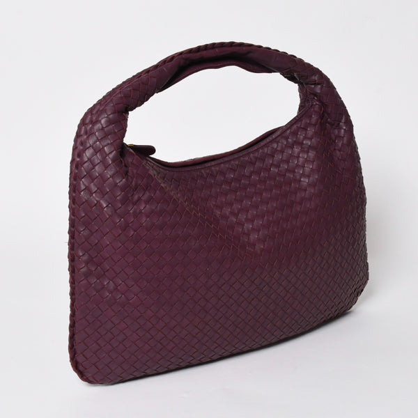 Very Good Condition BOTTEGA VENETA Bottega Veneta Intrecciato One Shoulder Bag Wine Red Purple Used 4a005417