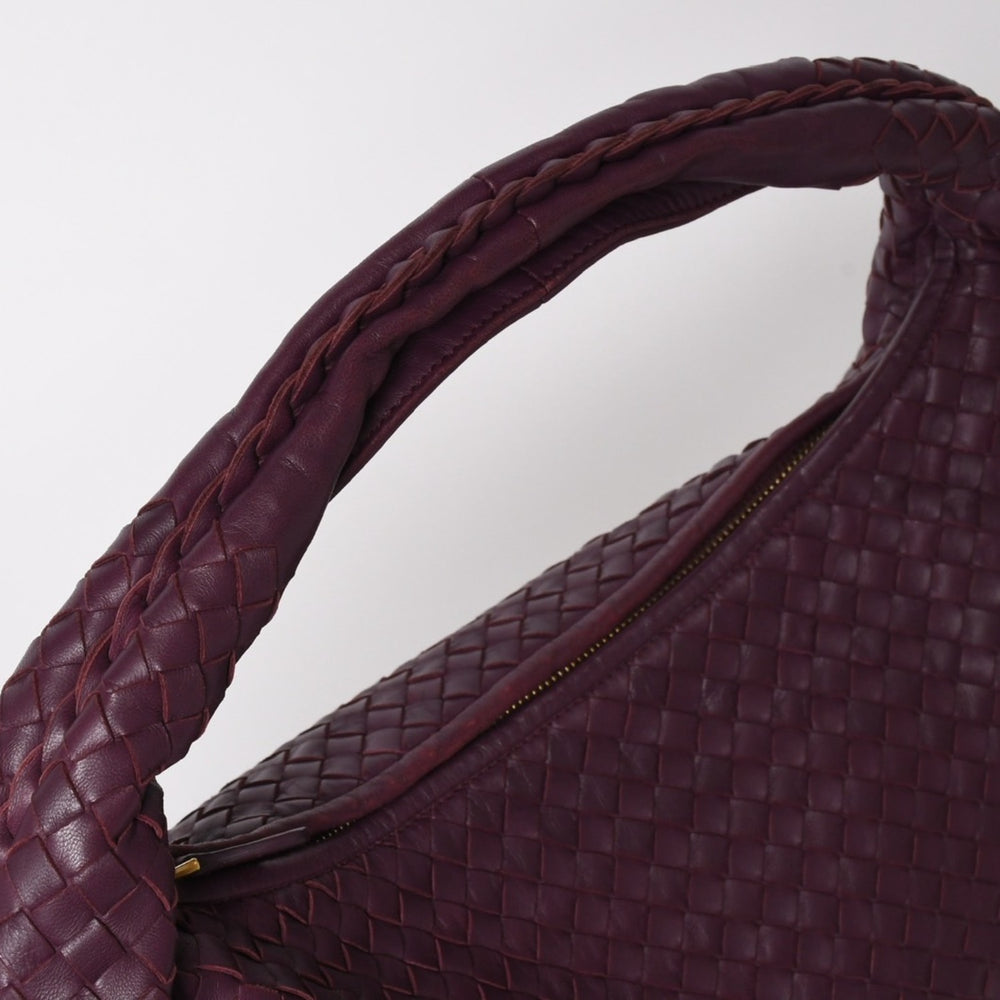 Very Good Condition BOTTEGA VENETA Bottega Veneta Intrecciato One Shoulder Bag Wine Red Purple Used 4a005417