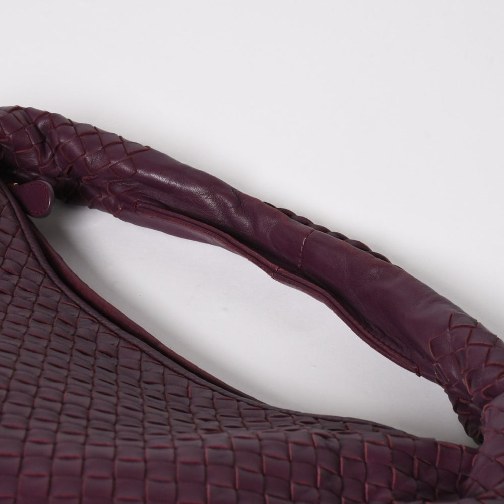 Very Good Condition BOTTEGA VENETA Bottega Veneta Intrecciato One Shoulder Bag Wine Red Purple Used 4a005417