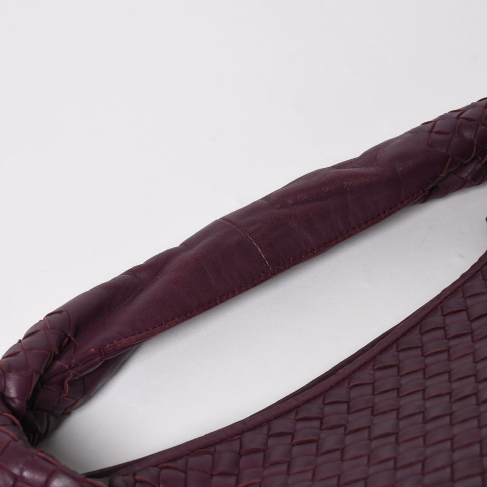 Very Good Condition BOTTEGA VENETA Bottega Veneta Intrecciato One Shoulder Bag Wine Red Purple Used 4a005417