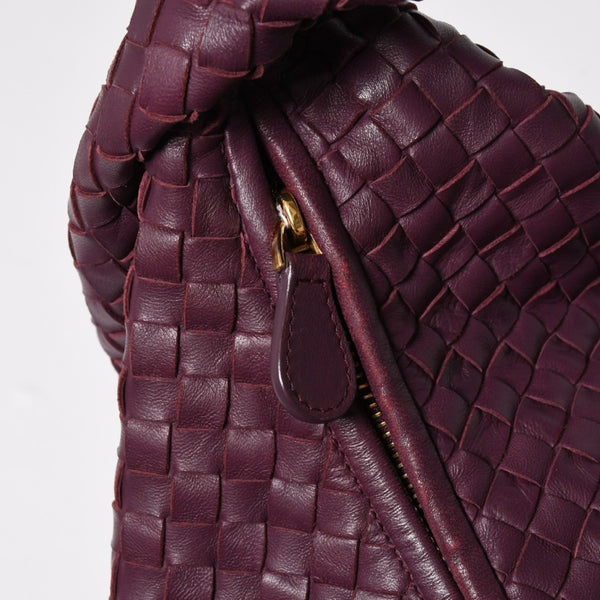 Very Good Condition BOTTEGA VENETA Bottega Veneta Intrecciato One Shoulder Bag Wine Red Purple Used 4a005417