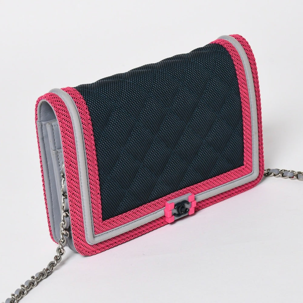 Very Good Condition CHANEL BOY CHANEL Boy Chanel Chain Shoulder Wallet A80287 22nd Series Coco Mark Multicolor Used 4a004804