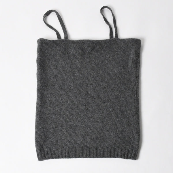 PRADA プラダ Detachable Shrug Camisole Sweater ウールアンサンブルニット 20114 S231 12CW セットアップ ボレロ キャミソール バージンウール カシミヤ グレー 44サイズ 美品 中古 4a004700