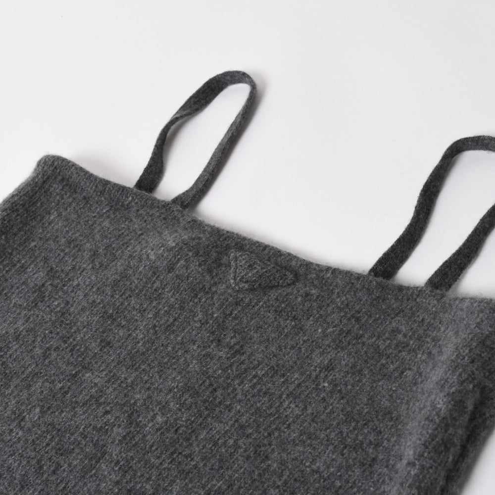 PRADA Detachable Shrug Camisole Sweater Wool Ensemble Knit 20114 S231 12CW Setup Bolero Camisole Virgin Wool Cashmere Gray Size 44 Good Condition Used 4a004700