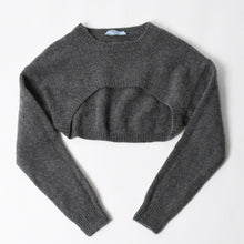画像をギャラリービューアに読み込む, PRADA プラダ Detachable Shrug Camisole Sweater ウールアンサンブルニット 20114 S231 12CW セットアップ ボレロ キャミソール バージンウール カシミヤ グレー 44サイズ 美品 中古 4a004700
