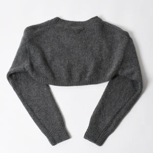 PRADA プラダ Detachable Shrug Camisole Sweater ウールアンサンブルニット 20114 S231 12CW セットアップ ボレロ キャミソール バージンウール カシミヤ グレー 44サイズ 美品 中古 4a004700
