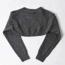 画像をギャラリービューアに読み込む, PRADA プラダ Detachable Shrug Camisole Sweater ウールアンサンブルニット 20114 S231 12CW セットアップ ボレロ キャミソール バージンウール カシミヤ グレー 44サイズ 美品 中古 4a004700