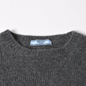 PRADA プラダ Detachable Shrug Camisole Sweater ウールアンサンブルニット 20114 S231 12CW セットアップ ボレロ キャミソール バージンウール カシミヤ グレー 44サイズ 美品 中古 4a004700