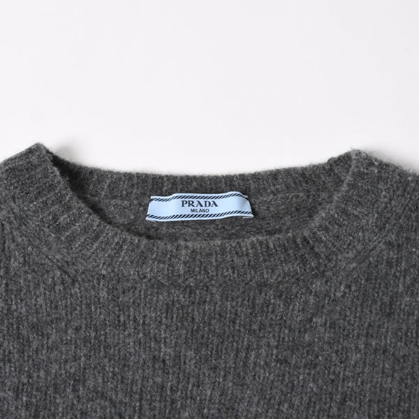PRADA プラダ Detachable Shrug Camisole Sweater ウールアンサンブルニット 20114 S231 12CW セットアップ ボレロ キャミソール バージンウール カシミヤ グレー 44サイズ 美品 中古 4a004700