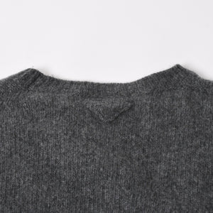 PRADA プラダ Detachable Shrug Camisole Sweater ウールアンサンブルニット 20114 S231 12CW セットアップ ボレロ キャミソール バージンウール カシミヤ グレー 44サイズ 美品 中古 4a004700