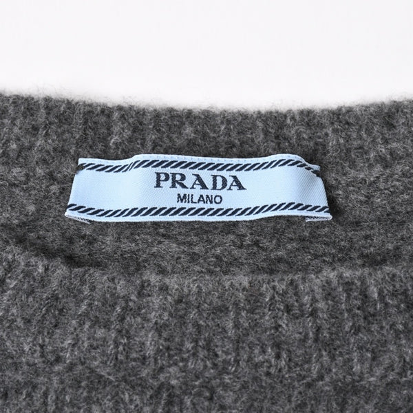 PRADA プラダ Detachable Shrug Camisole Sweater ウールアンサンブルニット 20114 S231 12CW セットアップ ボレロ キャミソール バージンウール カシミヤ グレー 44サイズ 美品 中古 4a004700