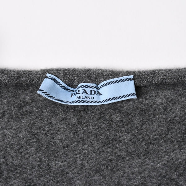 PRADA プラダ Detachable Shrug Camisole Sweater ウールアンサンブルニット 20114 S231 12CW セットアップ ボレロ キャミソール バージンウール カシミヤ グレー 44サイズ 美品 中古 4a004700