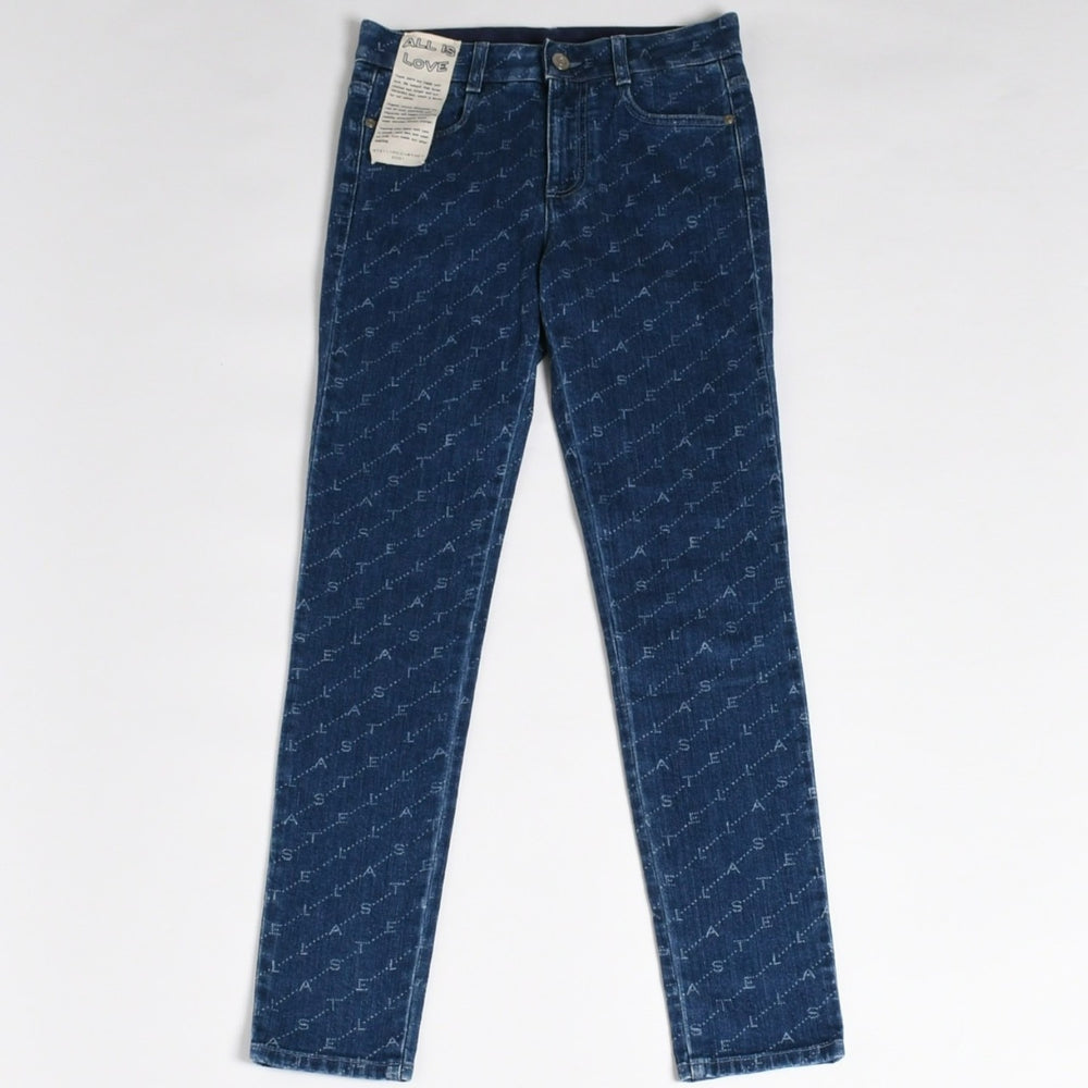 Very Good Condition STELLA MCCARTNEY Monogram All Over Pattern Skinny Denim Pants 391883 SMH40 Indigo Women's Jeans 24 Size Used 4a003196