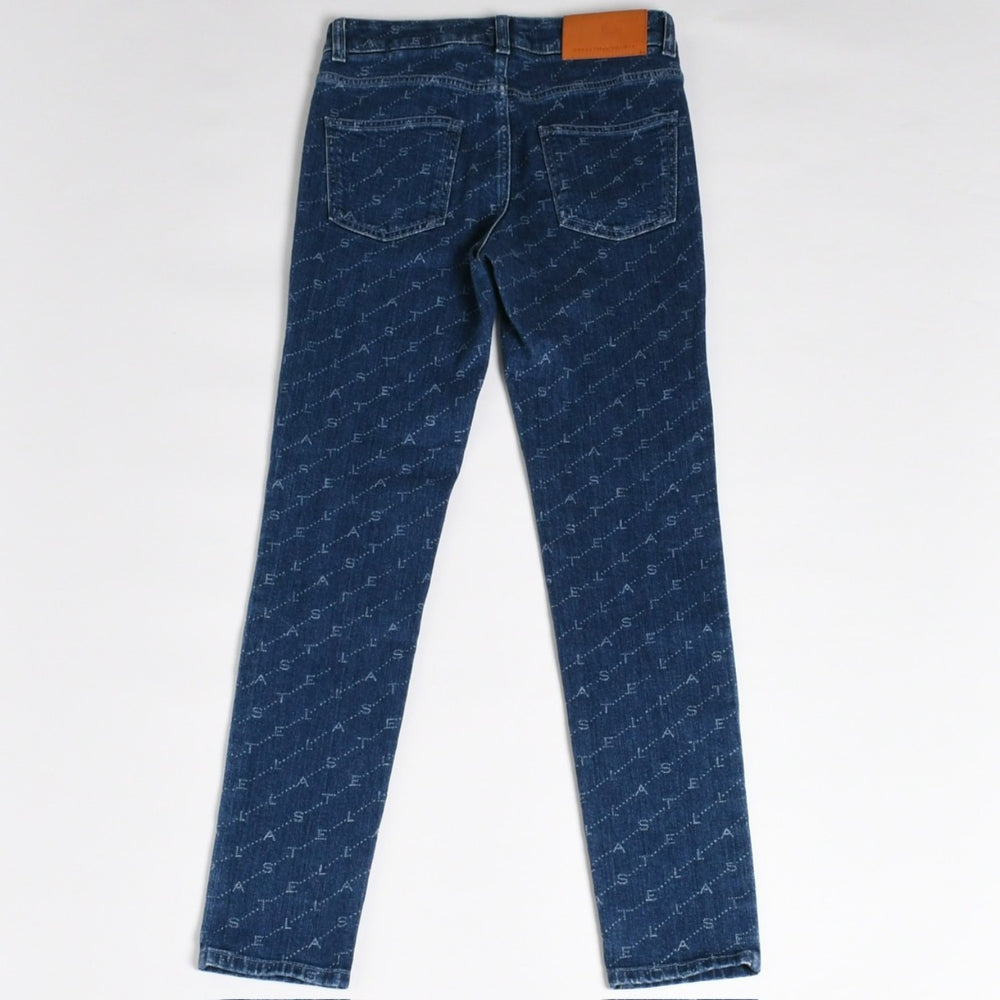 Very Good Condition STELLA MCCARTNEY Monogram All Over Pattern Skinny Denim Pants 391883 SMH40 Indigo Women's Jeans 24 Size Used 4a003196
