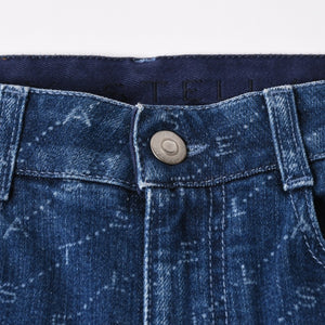 極美品 STELLA MCCARTNEY ステラマッカートニー モノグラム総柄 スキニーデニムパンツ 391883 SMH40 インディゴ レディース ジーンズ 24サイズ 中古 4a003196