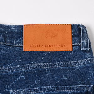 極美品 STELLA MCCARTNEY ステラマッカートニー モノグラム総柄 スキニーデニムパンツ 391883 SMH40 インディゴ レディース ジーンズ 24サイズ 中古 4a003196