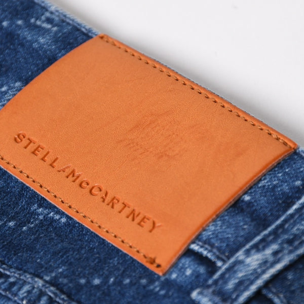 極美品 STELLA MCCARTNEY ステラマッカートニー モノグラム総柄 スキニーデニムパンツ 391883 SMH40 インディゴ レディース ジーンズ 24サイズ 中古 4a003196
