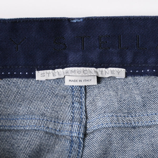 極美品 STELLA MCCARTNEY ステラマッカートニー モノグラム総柄 スキニーデニムパンツ 391883 SMH40 インディゴ レディース ジーンズ 24サイズ 中古 4a003196