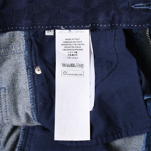 極美品 STELLA MCCARTNEY ステラマッカートニー モノグラム総柄 スキニーデニムパンツ 391883 SMH40 インディゴ レディース ジーンズ 24サイズ 中古 4a003196
