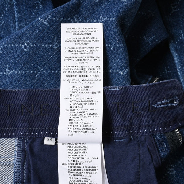 極美品 STELLA MCCARTNEY ステラマッカートニー モノグラム総柄 スキニーデニムパンツ 391883 SMH40 インディゴ レディース ジーンズ 24サイズ 中古 4a003196
