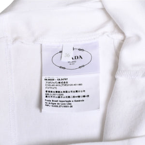 新品未使用 PRADA プラダ クロップド タンクトップ 39546C サイズ36 トライアングルロゴ プレート ホワイト 中古 4a003724